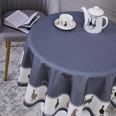 Скатерть круглая "FAMILY FARM" 150 см ,100% хлопок, графит,твил, пропитка LEFARD 850-747-23-7