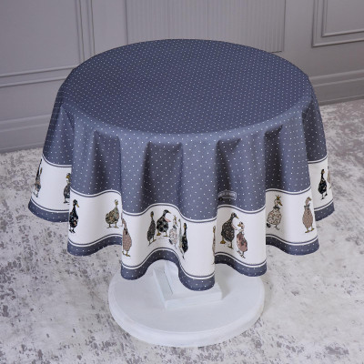 Скатерть круглая "FAMILY FARM" 150 см ,100% хлопок, графит,твил, пропитка LEFARD 850-747-23-8