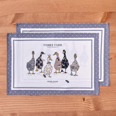 Набор полотенец из 2-хшт "FAMILY FARM",40х60см, 100% хлопок,графит LEFARD 850-747-62