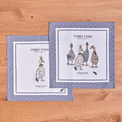 Набор салфеток из 2-х шт "FAMILY FARM" 40х40см, твил, графит LEFARD 850-747-8