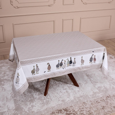 Скатерть "FAMILY FARM" 140х180см ,100% хлопок, клетка ,твил, пропитка LEFARD 850-748-2-10