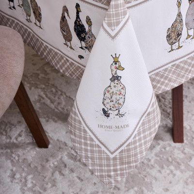 Скатерть "FAMILY FARM" 140х180см ,100% хлопок, клетка ,твил, пропитка LEFARD 850-748-2-4