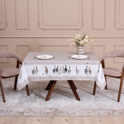 Скатерть "FAMILY FARM" 140х180см ,100% хлопок, клетка ,твил, пропитка LEFARD 850-748-2-7