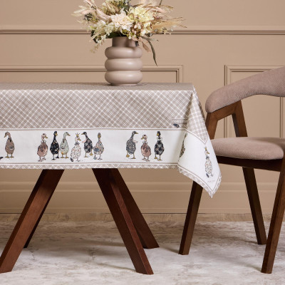 Скатерть "FAMILY FARM" 110х140см ,100% хлопок,клетка ,твил, пропитка LEFARD 850-748-20-9