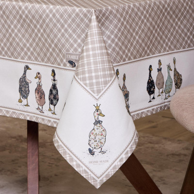 Скатерть "FAMILY FARM" 110х140см ,100% хлопок,клетка ,твил, пропитка LEFARD 850-748-20-13