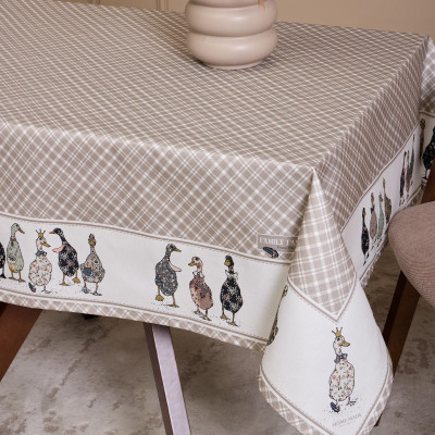 Скатерть "FAMILY FARM" 110х140см ,100% хлопок,клетка ,твил, пропитка LEFARD 850-748-20-14