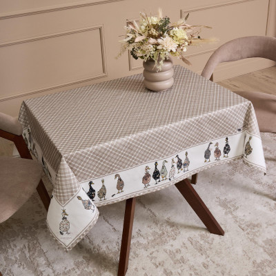 Скатерть "FAMILY FARM" 110х140см ,100% хлопок,клетка ,твил, пропитка LEFARD 850-748-20-6