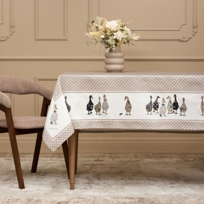 Скатерть "FAMILY FARM" 160х220см , 100% хлопок, клетка , твил, пропитка LEFARD 850-748-21-1