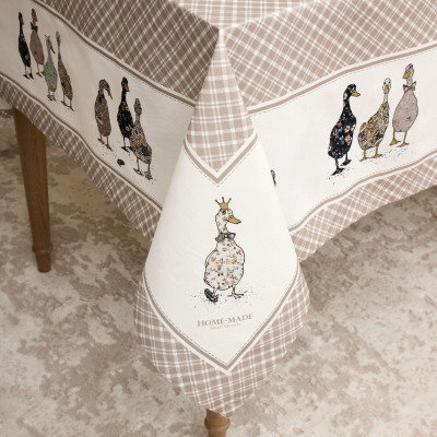 Скатерть "FAMILY FARM" 160х220см , 100% хлопок, клетка , твил, пропитка LEFARD 850-748-21-4