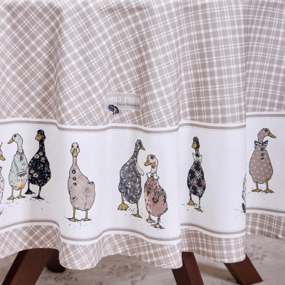 Скатерть "FAMILY FARM" круглая 190 см , 100% хлопок, клетка , твил, пропитка LEFARD 850-748-22-4