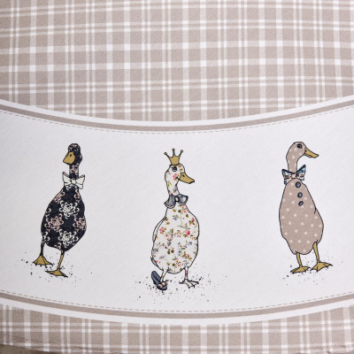 Скатерть круглая "FAMILY FARM" 150 см ,100% хлопок, клетка,твил, пропитка LEFARD 850-748-23-15