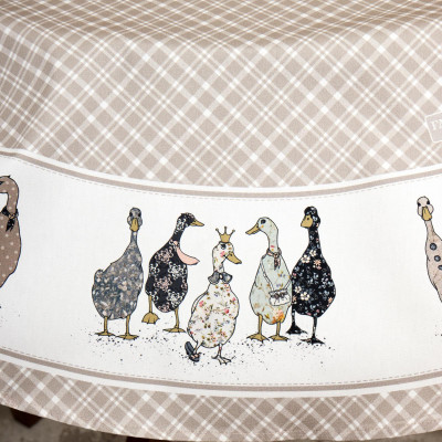 Скатерть круглая "FAMILY FARM" 150 см ,100% хлопок, клетка,твил, пропитка LEFARD 850-748-23-6