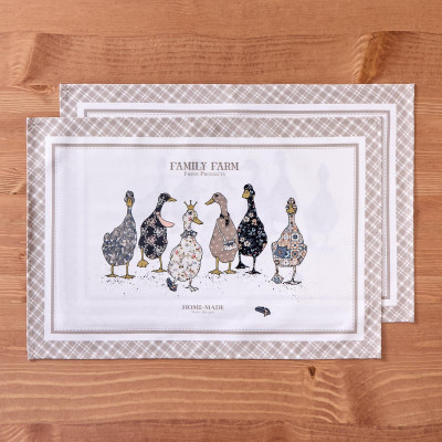 Набор полотенец из 2-хшт "FAMILY FARM",40х60см, 100% хлопок, клетка,твил LEFARD 850-748-61-2