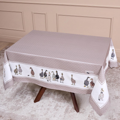 Скатерть "FAMILY FARM" 140х180см ,100% хлопок, капучино , твил, пропитка LEFARD 850-749-2-16