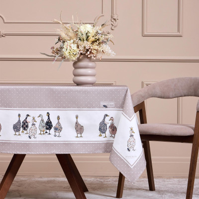 Скатерть "FAMILY FARM" 140х180см ,100% хлопок, капучино , твил, пропитка LEFARD 850-749-2-4