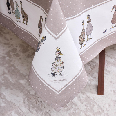 Скатерть "FAMILY FARM" 140х180см ,100% хлопок, капучино , твил, пропитка LEFARD 850-749-2-6