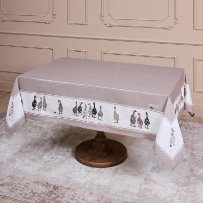 Скатерть "FAMILY FARM" 160х220см , 100% хлопок, капучино, твил, пропитка LEFARD 850-749-21-11