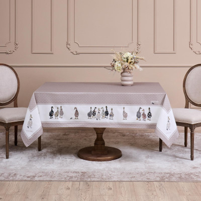 Скатерть "FAMILY FARM" 160х220см , 100% хлопок, капучино, твил, пропитка LEFARD 850-749-21-8