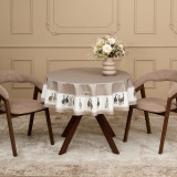 Скатерть круглая"family farm" 150 см ,100% хлопок,капучино ,твил, пропитка LEFARD 850-749-23