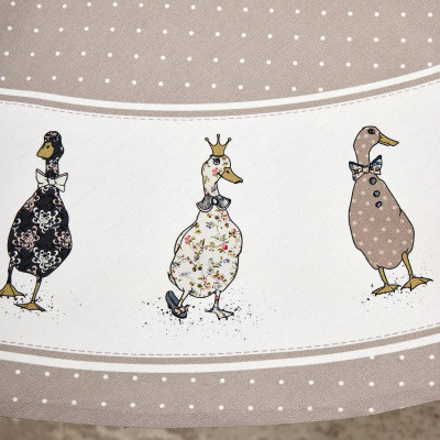 Скатерть круглая"family farm" 150 см ,100% хлопок,капучино ,твил, пропитка LEFARD 850-749-23-7