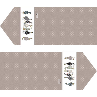 Дорожка на стол "FAMILY FARM", 45х215см, капучино, кайма 100% хлопок,твил LEFARD 850-749-34