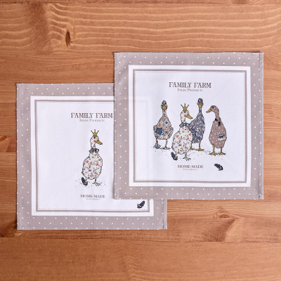 Набор салфеток из 2-х шт "FAMILY FARM" 40х40см, твил, капучино LEFARD 850-749-8