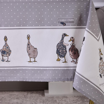 Скатерть "FAMILY FARM" 140х180см ,100% хлопок , серый , твил, пропитка LEFARD 850-750-2-9