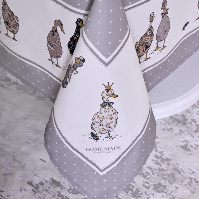 Скатерть "FAMILY FARM" 140х180см ,100% хлопок , серый , твил, пропитка LEFARD 850-750-2-3