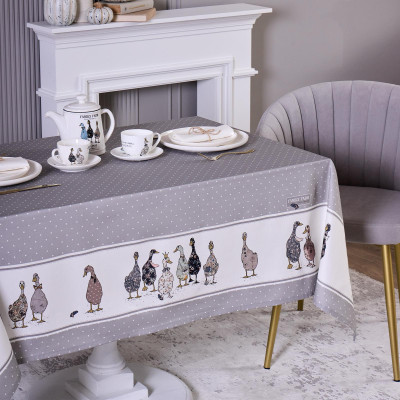 Скатерть "FAMILY FARM" 140х180см ,100% хлопок , серый , твил, пропитка LEFARD 850-750-2-5