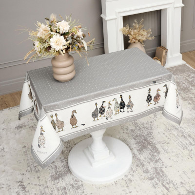 Скатерть "FAMILY FARM" 110х140см , 100% хлопок серый, твил, пропитка LEFARD 850-750-20-9