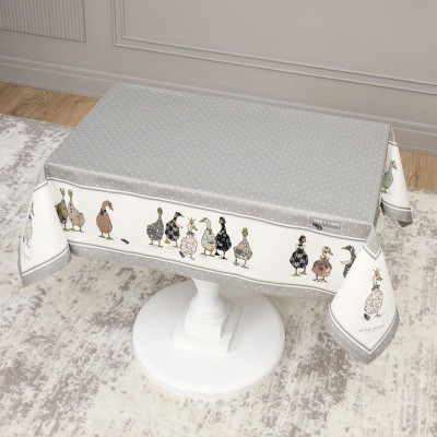 Скатерть "FAMILY FARM" 110х140см , 100% хлопок серый, твил, пропитка LEFARD 850-750-20-10