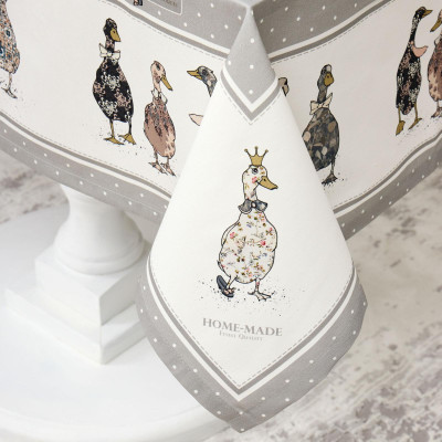 Скатерть "FAMILY FARM" 110х140см , 100% хлопок серый, твил, пропитка LEFARD 850-750-20-3