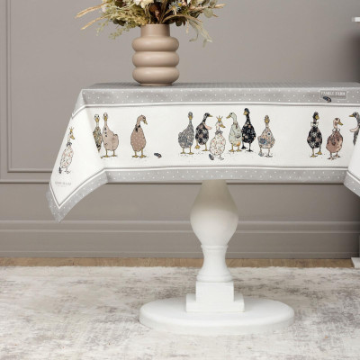 Скатерть "FAMILY FARM" 110х140см , 100% хлопок серый, твил, пропитка LEFARD 850-750-20-4