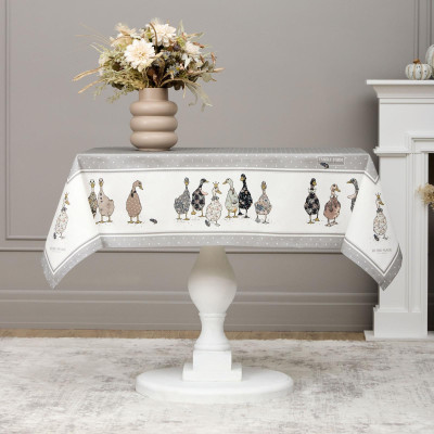 Скатерть "FAMILY FARM" 110х140см , 100% хлопок серый, твил, пропитка LEFARD 850-750-20-5