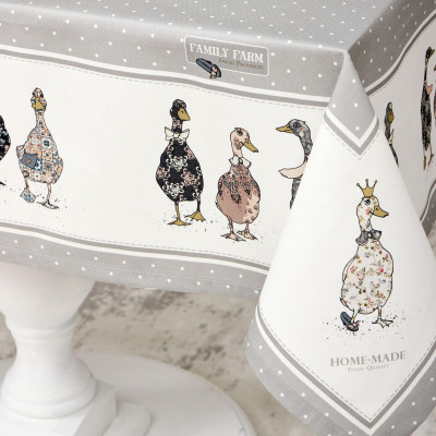 Скатерть "FAMILY FARM" 110х140см , 100% хлопок серый, твил, пропитка LEFARD 850-750-20-6