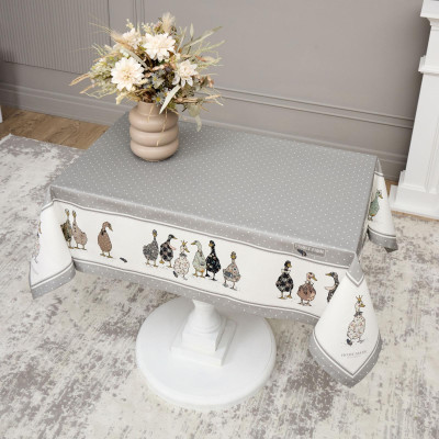 Скатерть "FAMILY FARM" 110х140см , 100% хлопок серый, твил, пропитка LEFARD 850-750-20-7