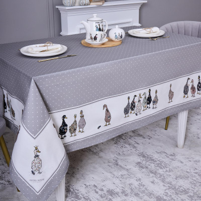 Скатерть "FAMILY FARM" 160х220см , 100% хлопок, серый, твил, пропитка LEFARD 850-750-21-10