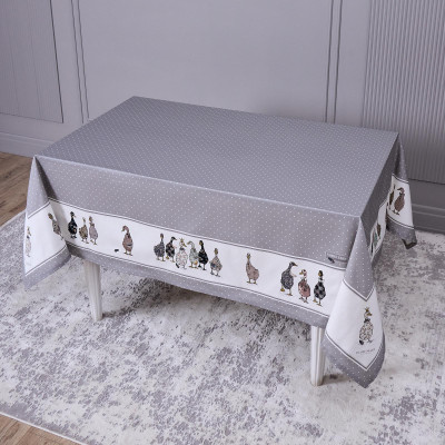 Скатерть "FAMILY FARM" 160х220см , 100% хлопок, серый, твил, пропитка LEFARD 850-750-21-12