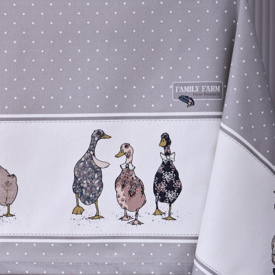 Скатерть "FAMILY FARM" 160х220см , 100% хлопок, серый, твил, пропитка LEFARD 850-750-21-16