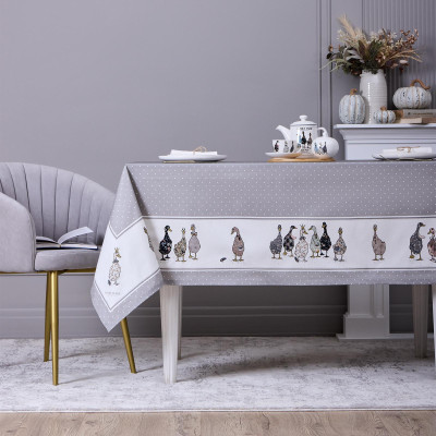 Скатерть "FAMILY FARM" 160х220см , 100% хлопок, серый, твил, пропитка LEFARD 850-750-21-3