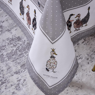 Скатерть "FAMILY FARM" 160х220см , 100% хлопок, серый, твил, пропитка LEFARD 850-750-21-4