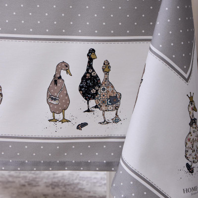 Скатерть "FAMILY FARM" 160х220см , 100% хлопок, серый, твил, пропитка LEFARD 850-750-21-5