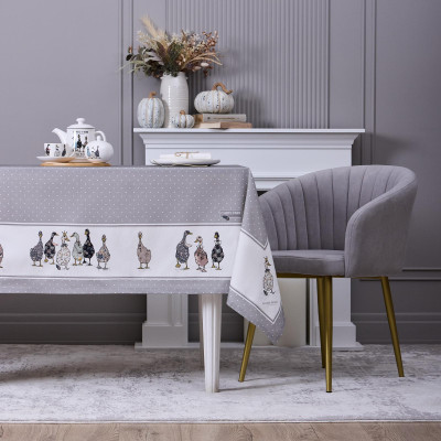 Скатерть "FAMILY FARM" 160х220см , 100% хлопок, серый, твил, пропитка LEFARD 850-750-21-8