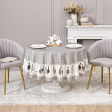 Скатерть круглая "FAMILY FARM" 190 см , серый ,100% хлопок , твил, пропитка LEFARD 850-750-22