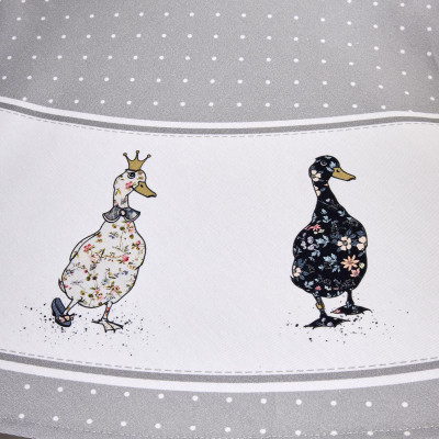 Скатерть круглая "FAMILY FARM" 150 см ,100% хлопок,серый ,твил, пропитка LEFARD 850-750-23-9