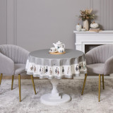 Скатерть круглая "FAMILY FARM" 150 см ,100% хлопок,серый ,твил, пропитка LEFARD 850-750-23