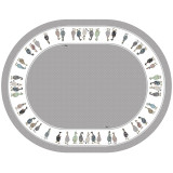 Скатерть овальная "FAMILY FARM",140х180см, серый 100% хлопок,твил c пропиткой LEFARD 850-750-4