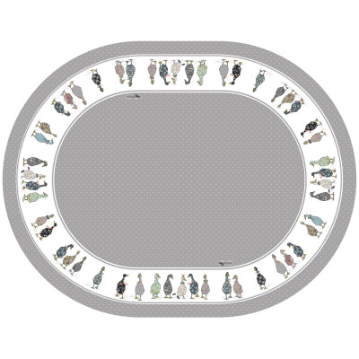 Скатерть овальная "FAMILY FARM",140х180см, серый 100% хлопок,твил c пропиткой LEFARD 850-750-4