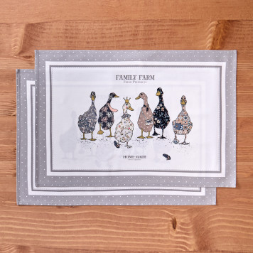 Набор полотенец из 2х шт "FAMILY FARM",40х60см, 100% хлопок, серый LEFARD 850-750-61-2