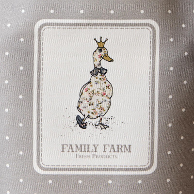 Фартук " FAMILY FARM" , 60х70см 100% хлопок, серый, кайма, твил, пропитка LEFARD 850-750-7-3